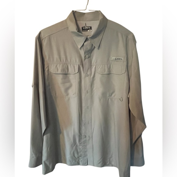 Habitat Shirt Men's Large Fishing Long Sleeve Vented Gorpcore - Picture 1 of 6